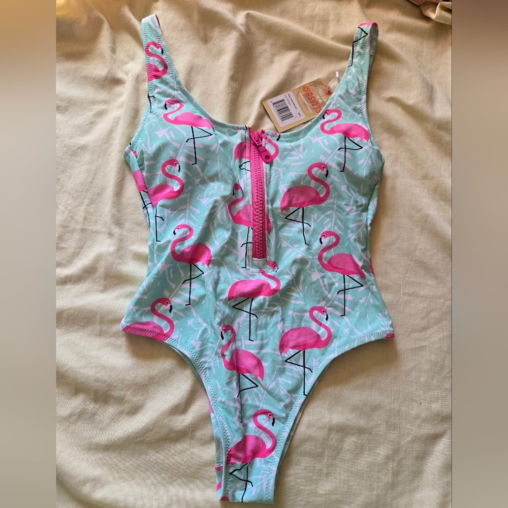 RSVLTS Pink Flamingo One Piece Swimsuit